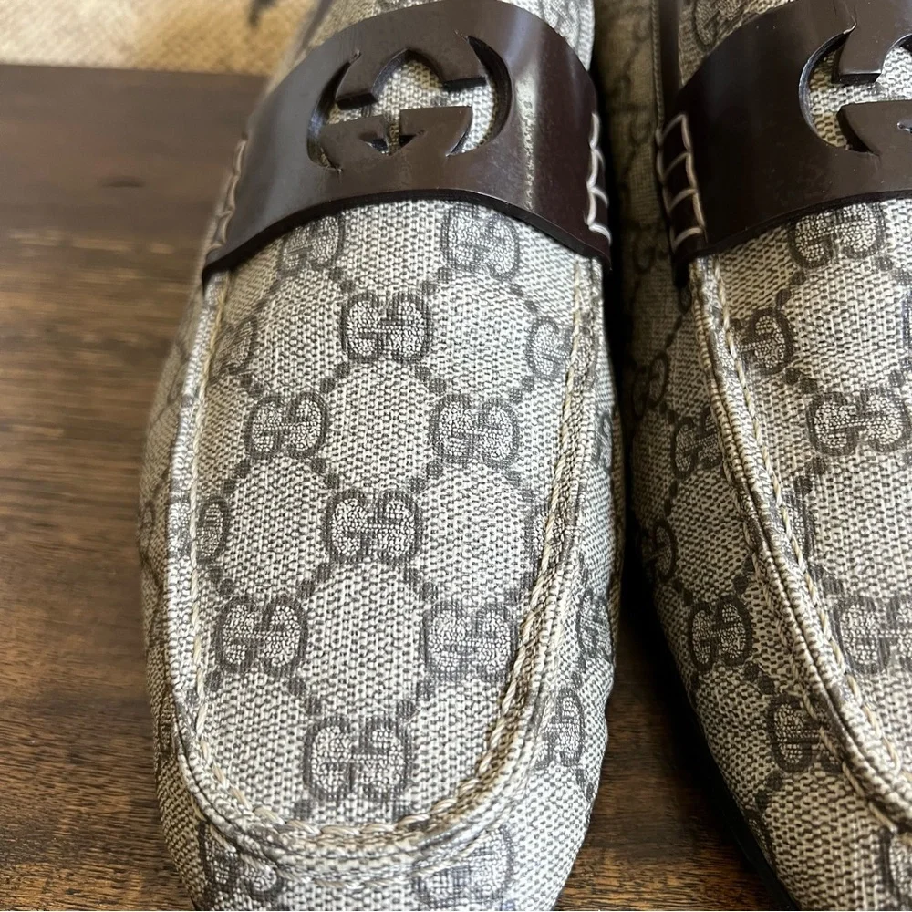 GUCCI Interlocking GG Monogram Coated Canvas Gordon Sport Loafers Mens 7G US7.5 - Picture 6 of 16
